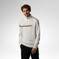 Rossignol MEN ROSSIGNOL X AC MILAN HALF ZIP WOOL SWEATER white